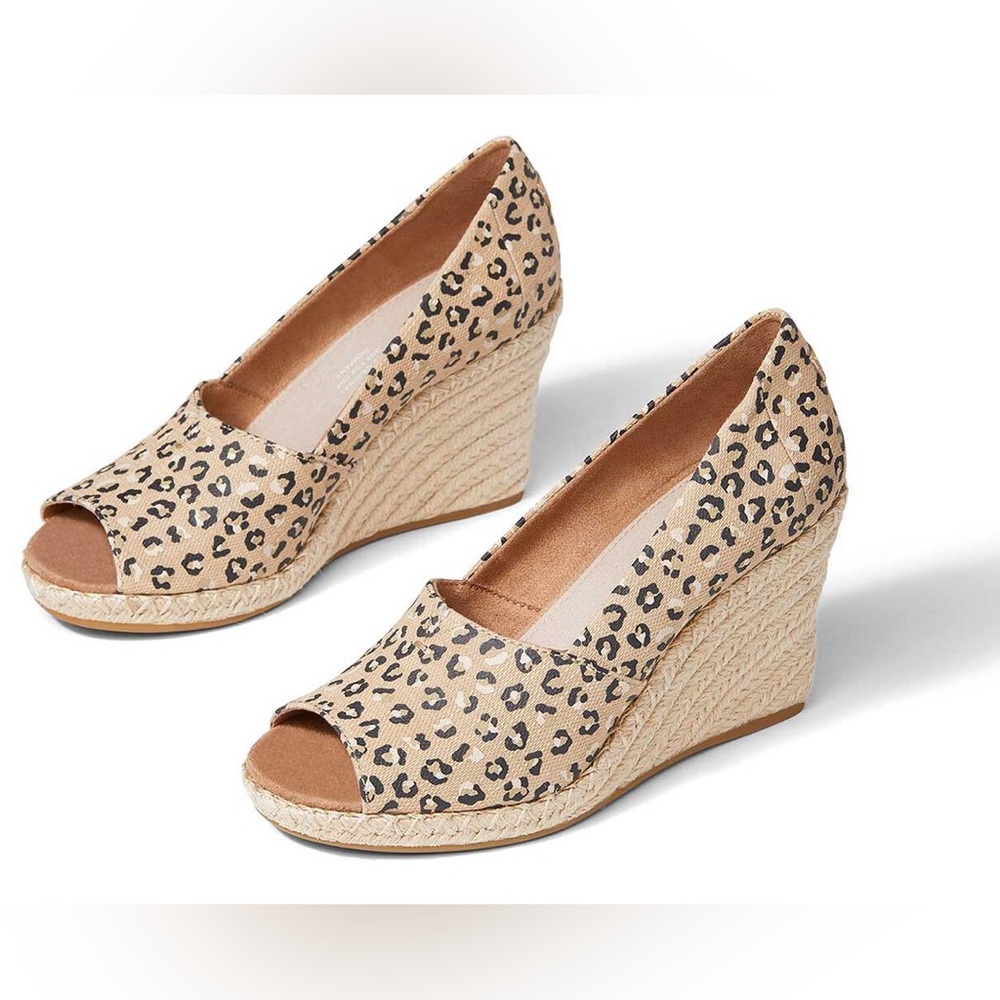 Toms - Cheetah Michelle Peep Toe Wedge